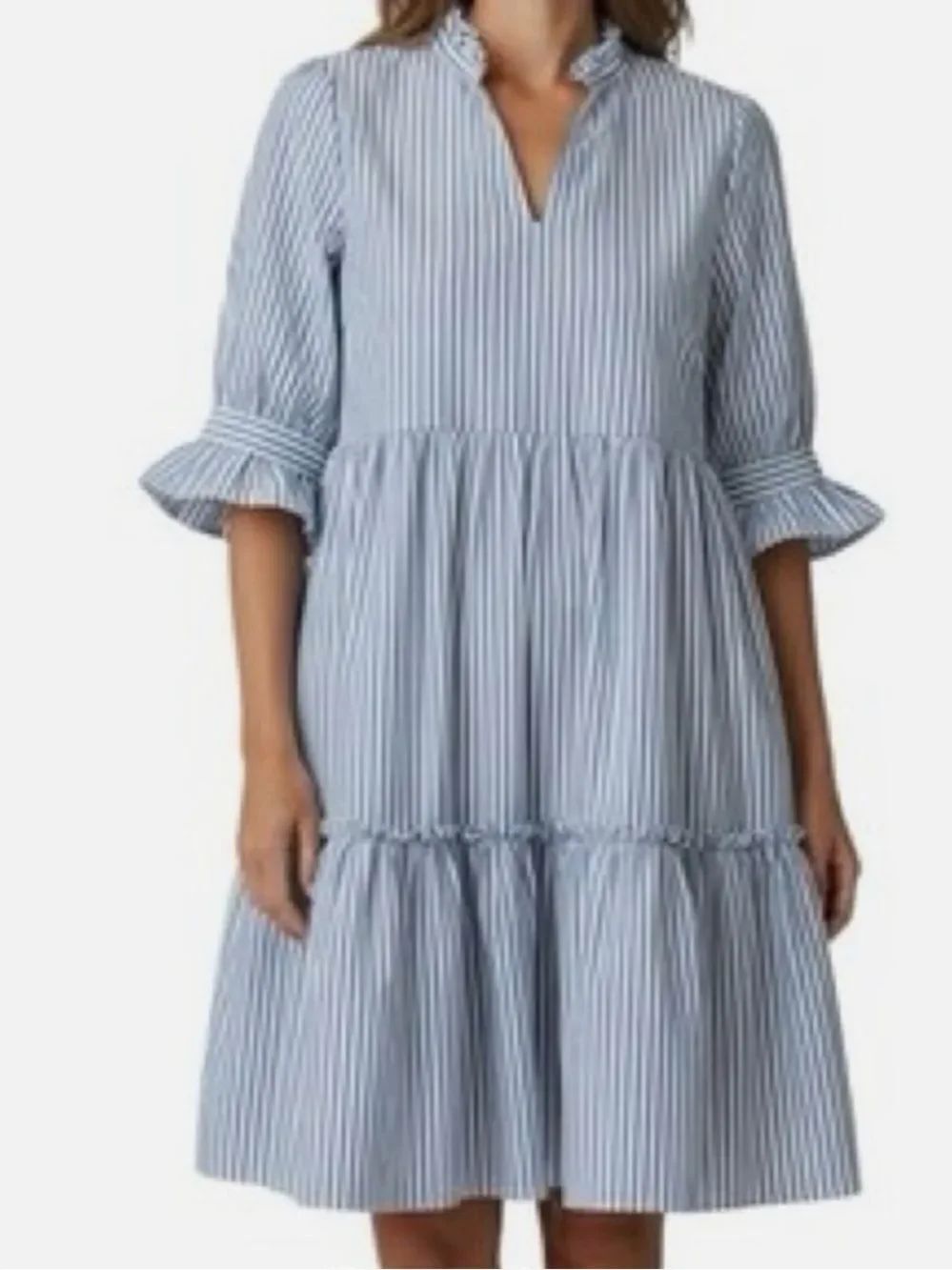 Gretchen Scott Teardrop Stripe Wash & Wear Periwinkle XS NWT